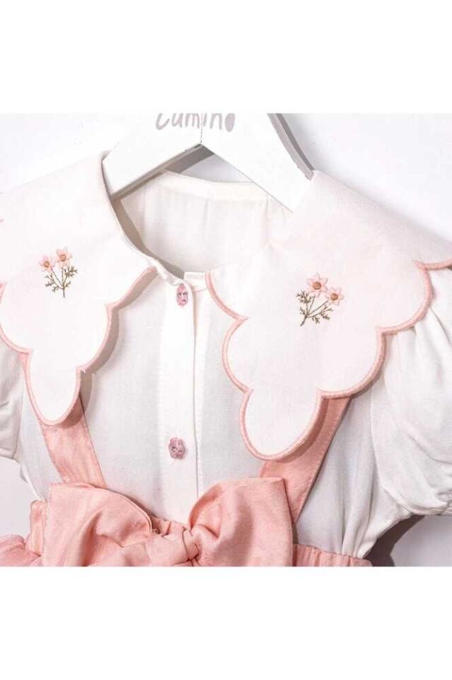 Pretty Kız Çocuk Nakış Detaylı Blüz ve Tütü Etekli Kız Çocuk Takım 2 Yaş