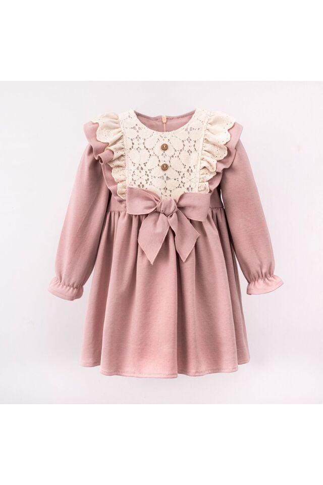 Rose Kız Çocuk Elbise Pudra - 5 Yaş