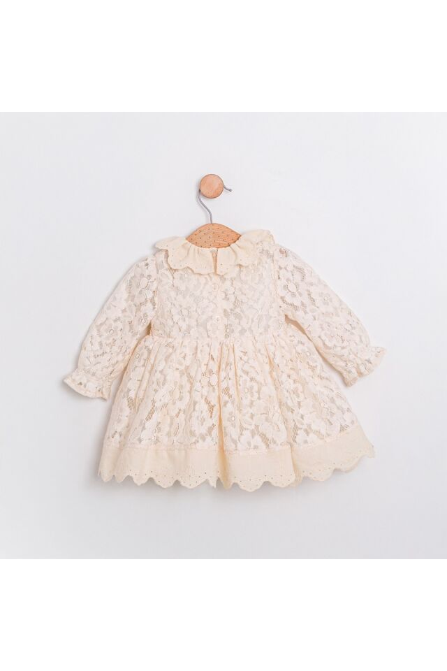 Bella Saç Aksesuarlı Dantel Kız Bebek Elbise