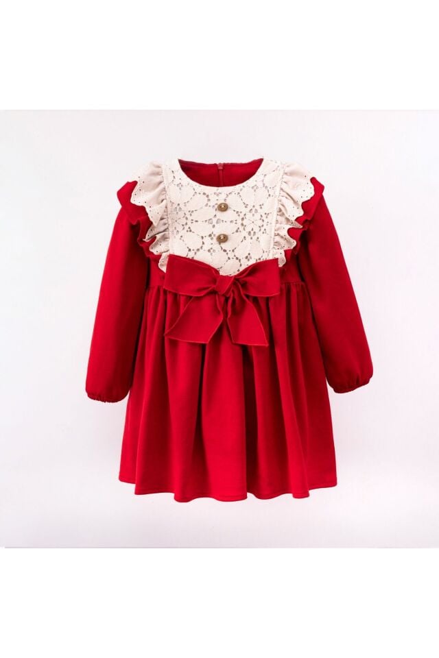 Rose Kız Çocuk Elbise Kırmızı - 5 Yaş