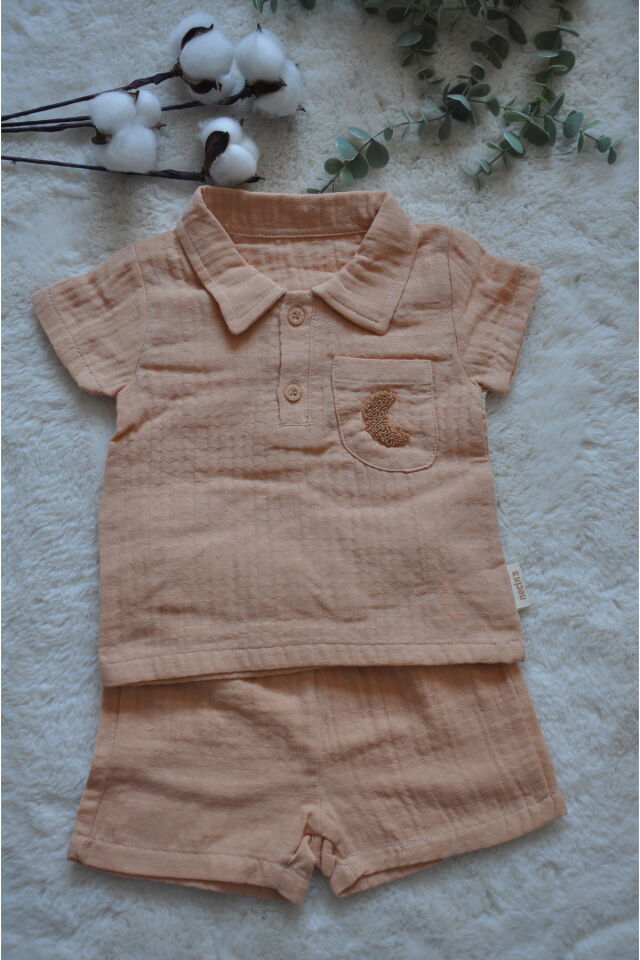 Erkek Bebek Müslin Şortlu takım