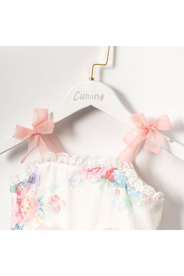 Amelie Askılı Fiyonklu Kız Çocuk Elbise