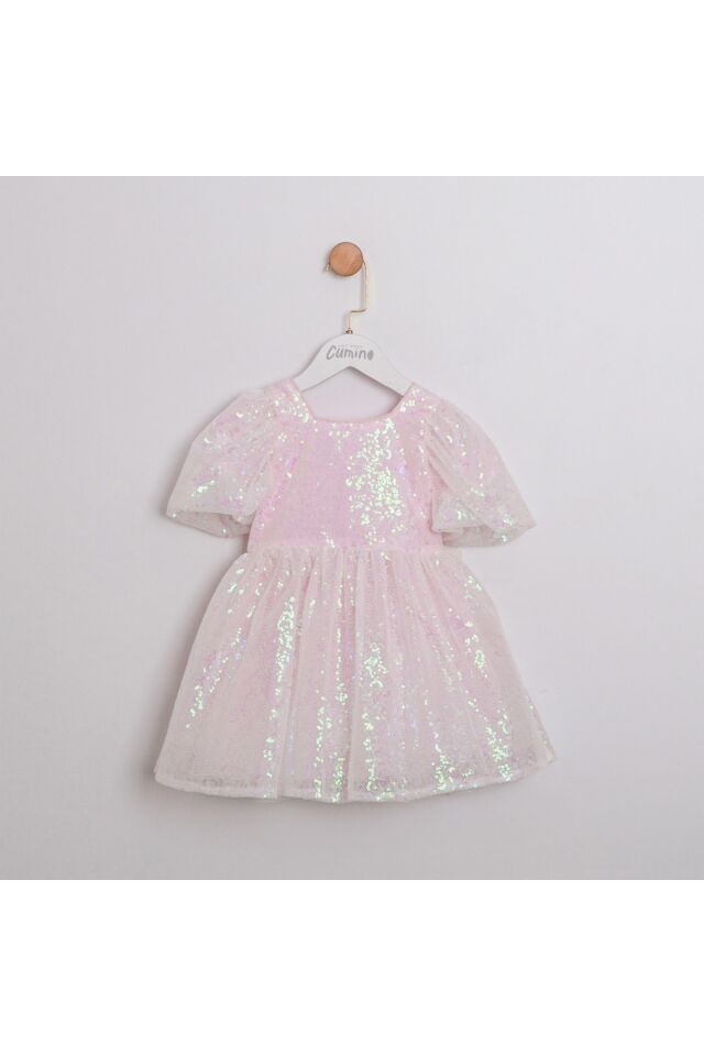 Crystal Pul Payetli Elbise Pembe - 2 Yaş