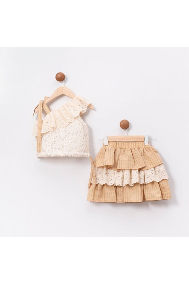 Elowen Dantel Bluz Ve Etek Kız Çocuk Takım
