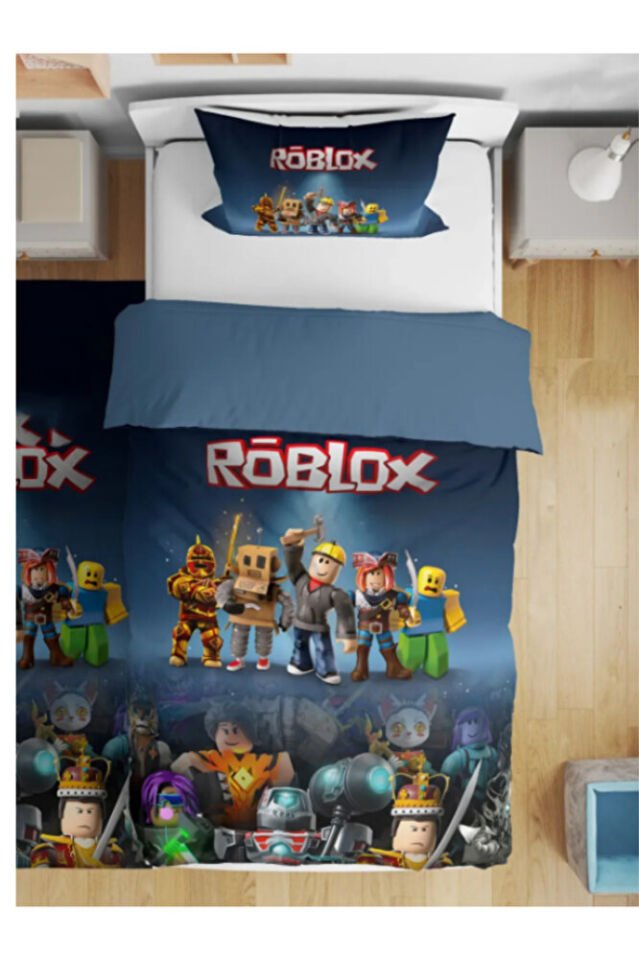 Roblox Çocuk Yastıklı Nevresim Takımı (Çarşafsız)
