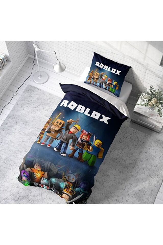 Roblox Çocuk Yastıklı Nevresim Takımı (Çarşafsız)