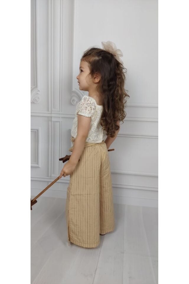 Melly Crop Bluz Ve Pantolonlu İkili Kız Takım