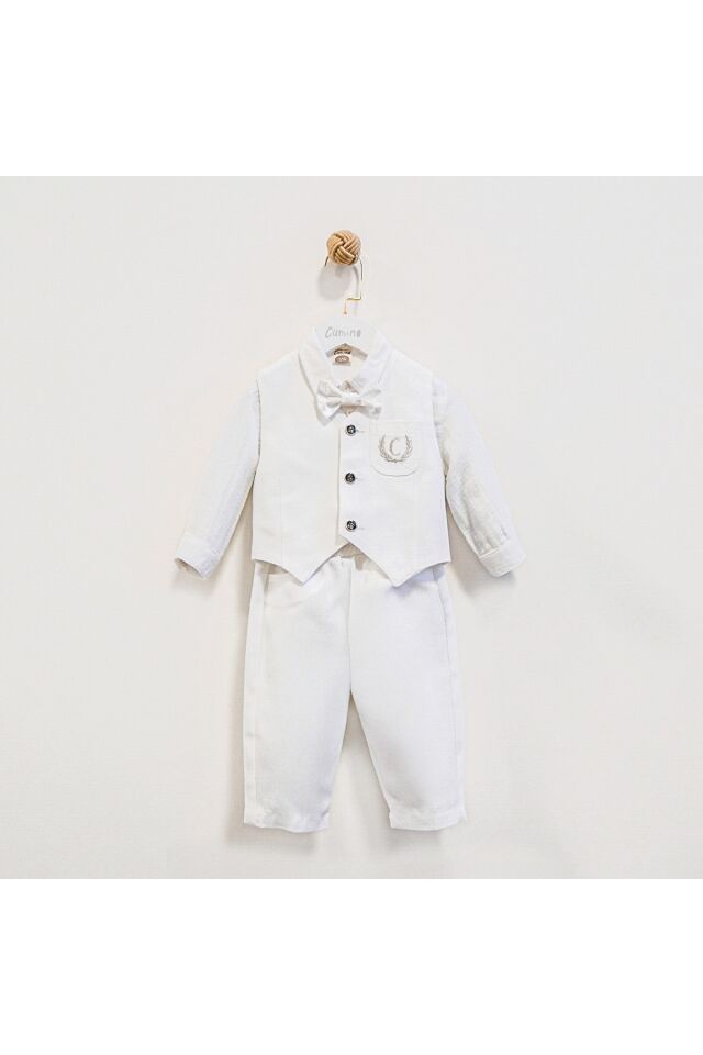 Brad Papyonlu ve Yelekli 3'lü Erkek Bebek Takım