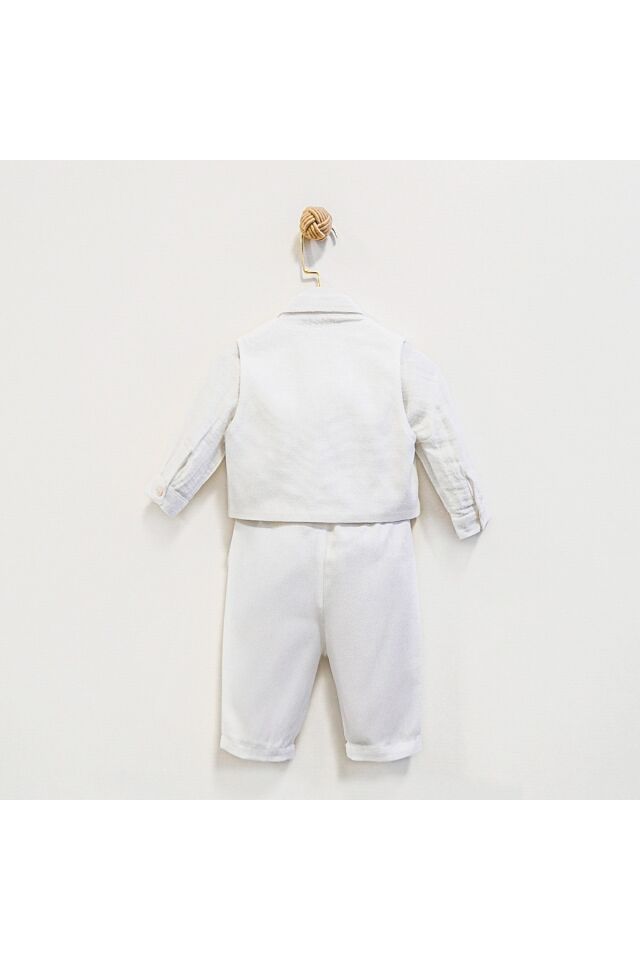 Brad Papyonlu ve Yelekli 3'lü Erkek Bebek Takım