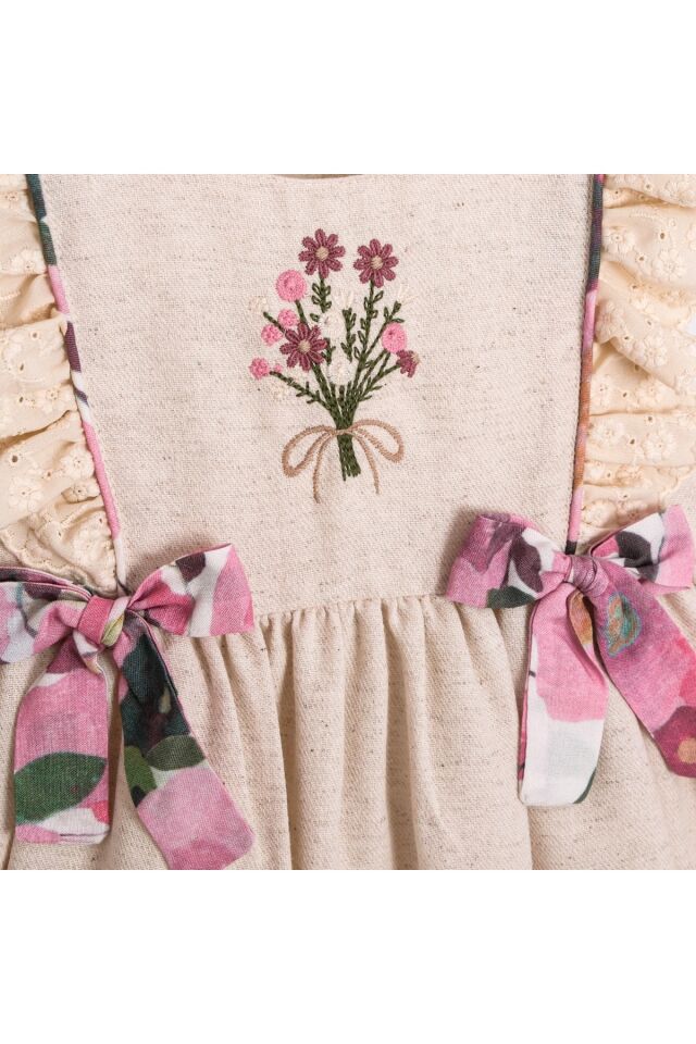 Dylan Kurdele Detaylı Kız Elbise