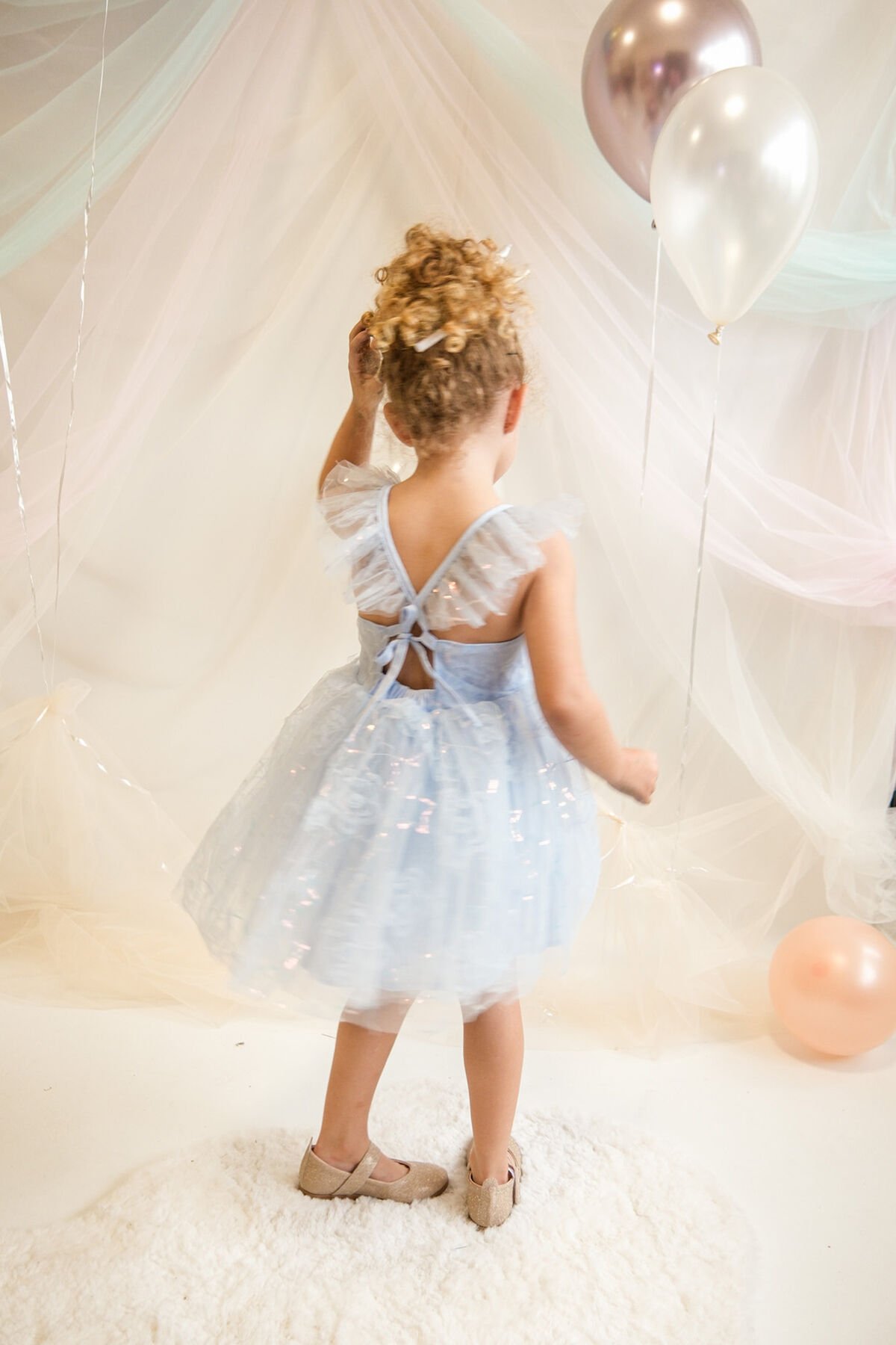 Party Dream Kız Çocuk Elbise Mavi - 5 Yaş