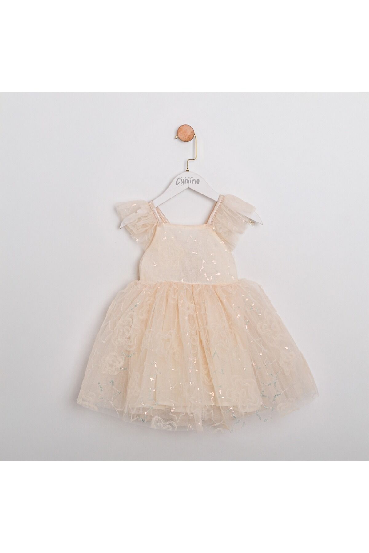 Party Dream Kız Çocuk Elbise Bej - 5 Yaş