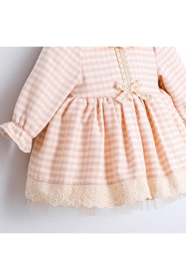 Maya Pötikare Desenli Çanta Aksesuarlı Kız Bebek Elbise 12-18 Ay
