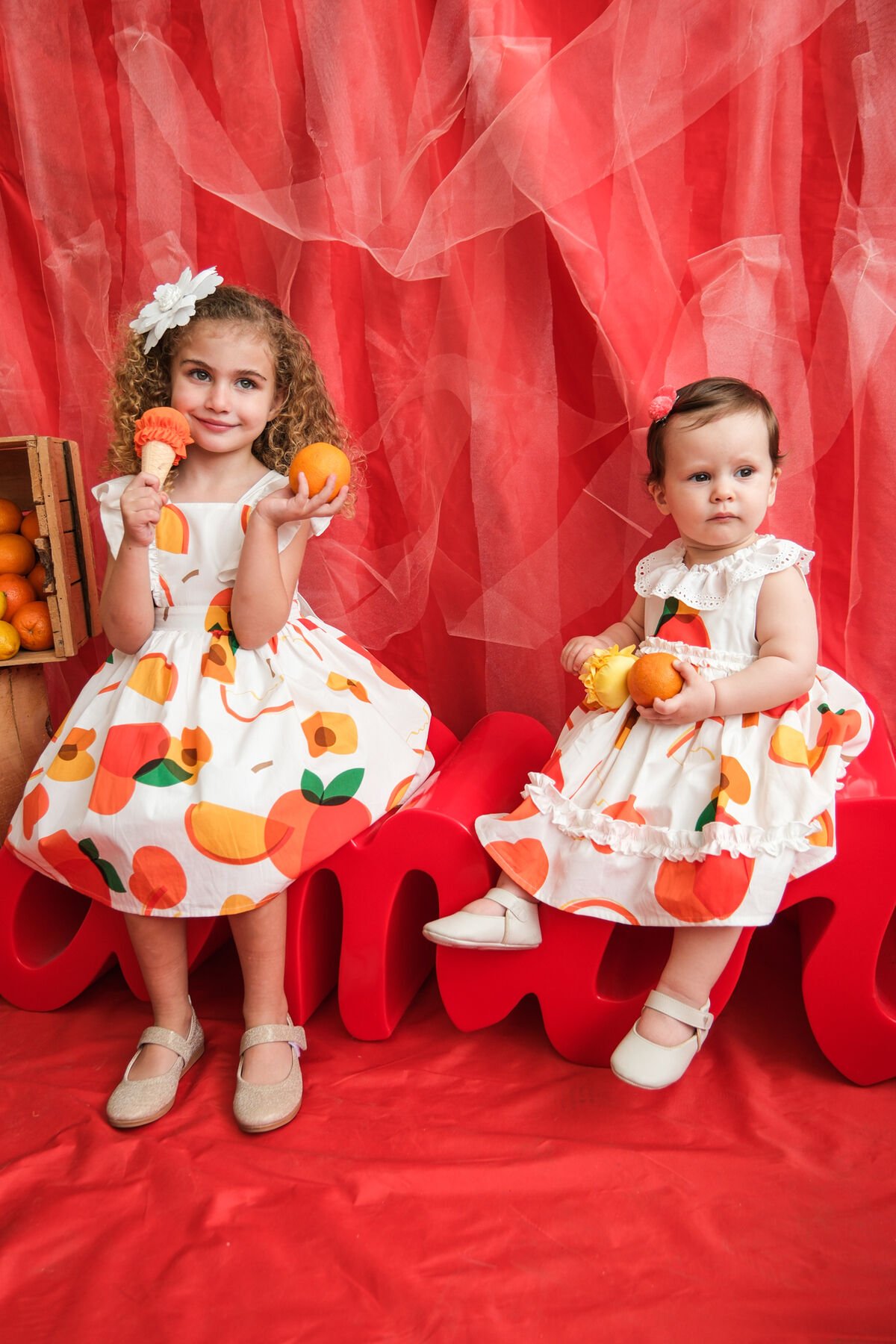 Sweet Fruit Fistolu Kız Bebek İkili Takım Turuncu - 12-18 Ay