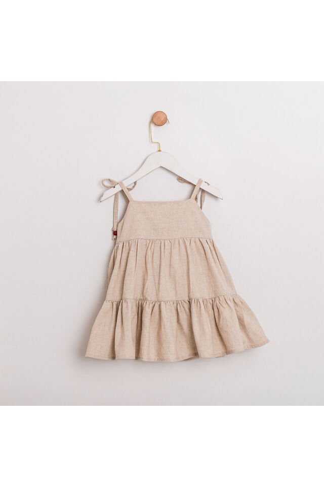 Selly Kiraz Nakışlı Şapkalı Kız Çocuk Elbise