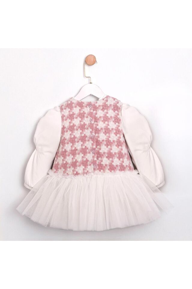 Lucia Kaz Ayağı Desenli Tütü Etekli Çanta Aksesuarlı Kız Çocuk Elbise