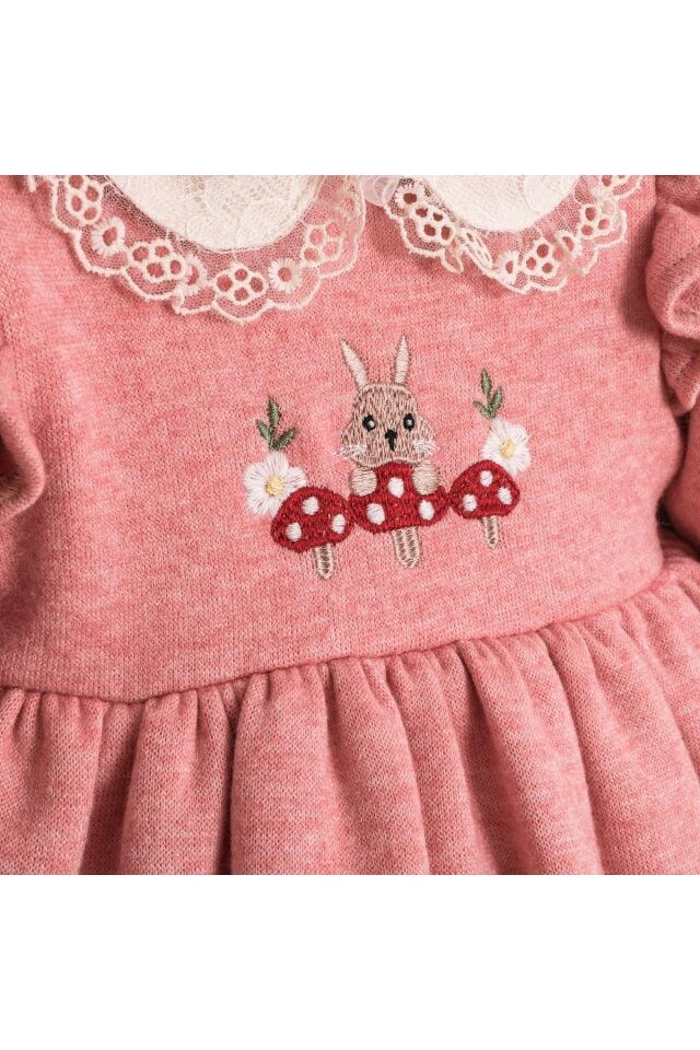 Clara Fisto Yakalı Kız Bebek Elbise Pembe - 18-24 Ay
