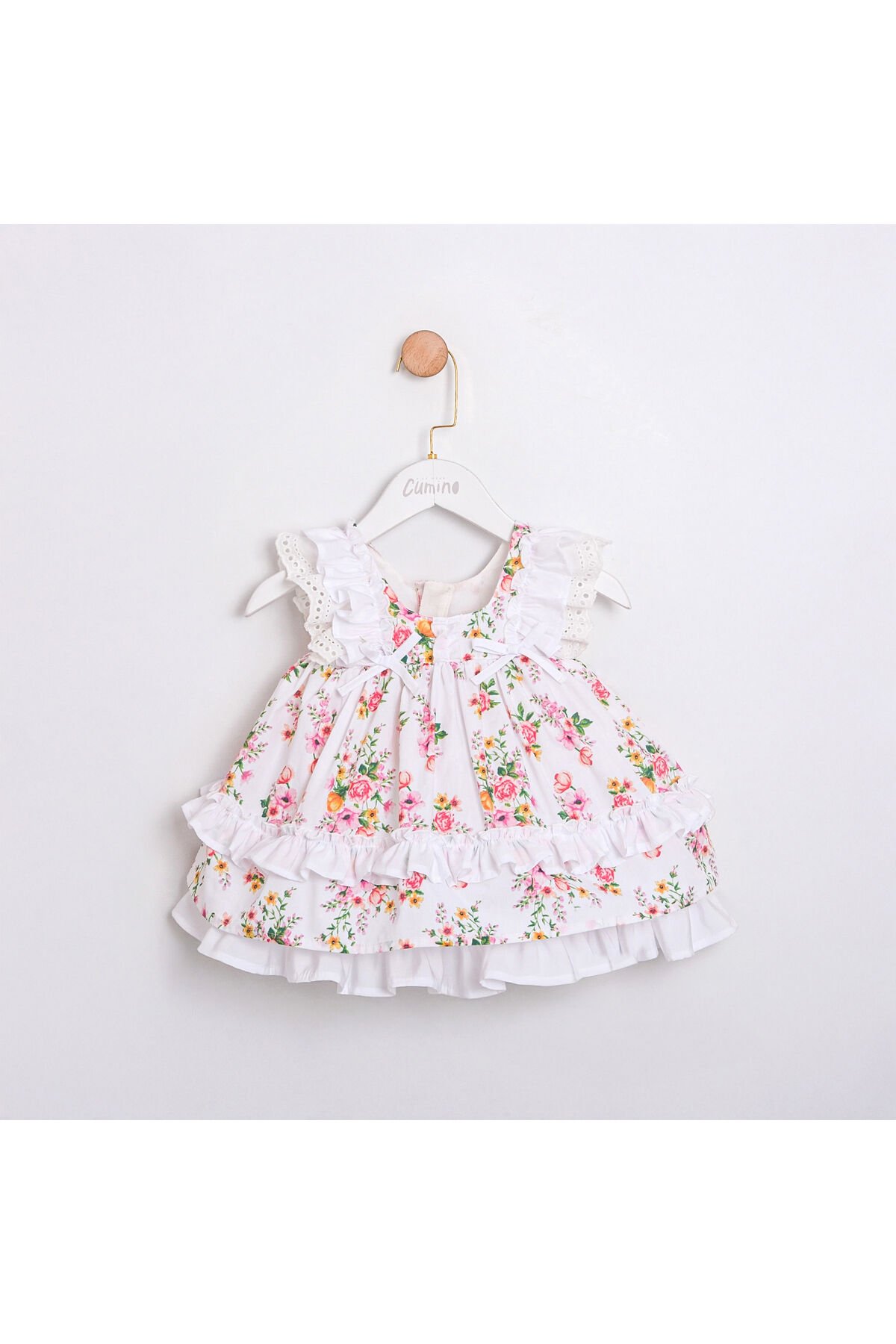 Flower Dream Kız Bebek Elbise Beyaz - 6-9 Ay