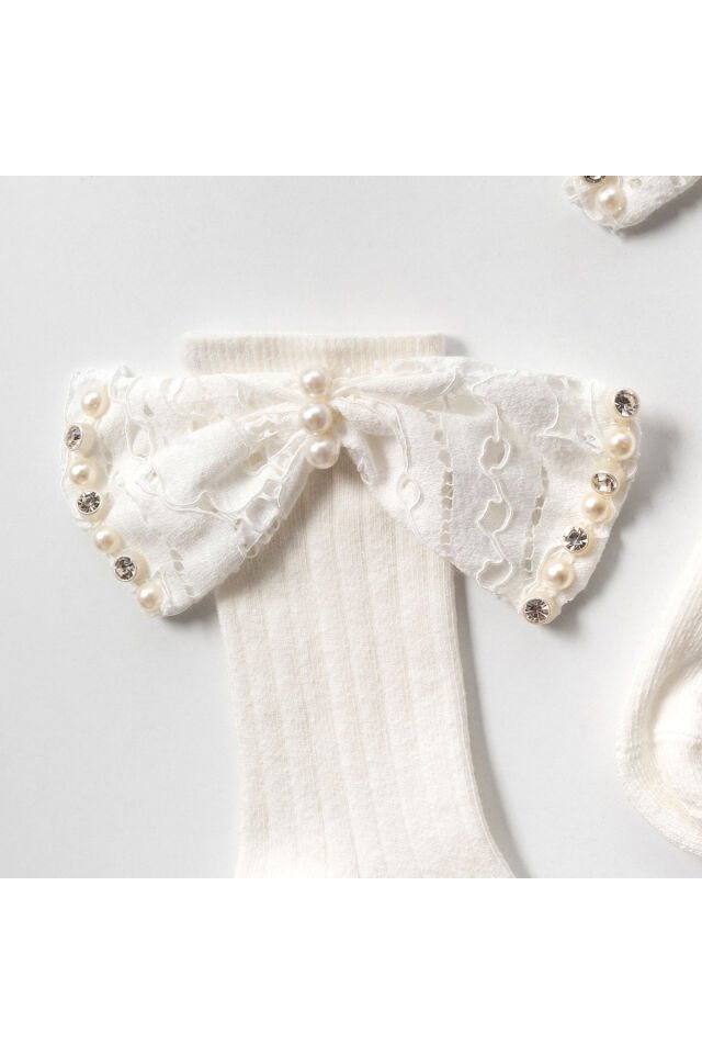 Boncuk Fiyonk Kız Çocuk Çorap