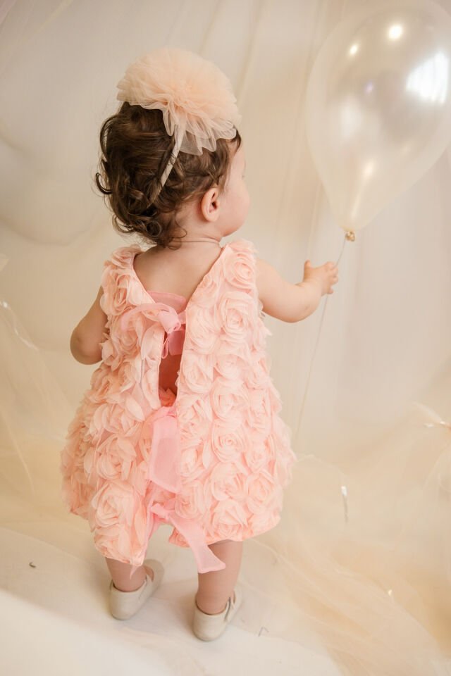 Rose Arkadan Bağlamalı Kız Bebek Takım