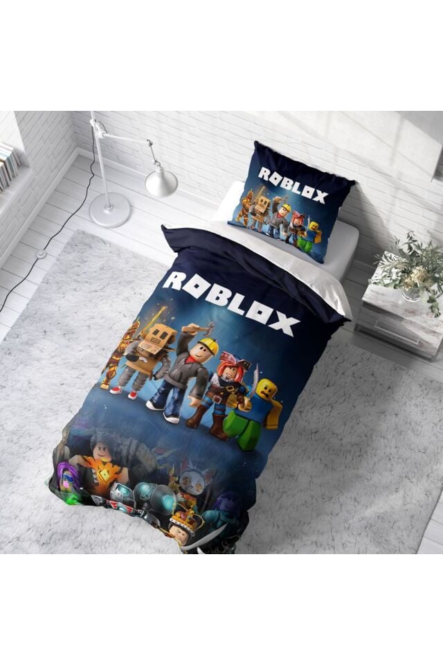 Roblox Çocuk Yastıklı Nevresim Takımı (Çarşafsız)