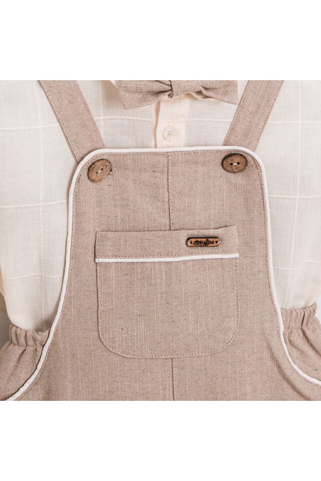 Jimy Erkek Bebek Salopetli Papyonlu Takım