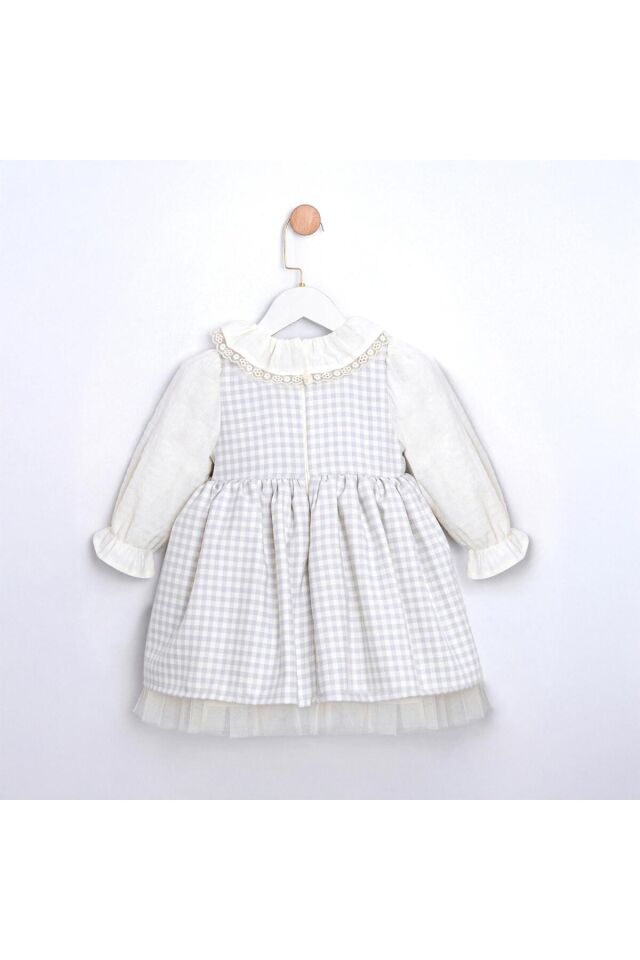 Matilda Kız Çocuk Soft Pötikareli Çanta Aksesuarlı Kız Çocuk Elbise Bebe Mavisi - 4 Yaş